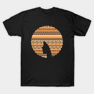 Afro Hair Woman with African Pattern, Black History T-Shirt